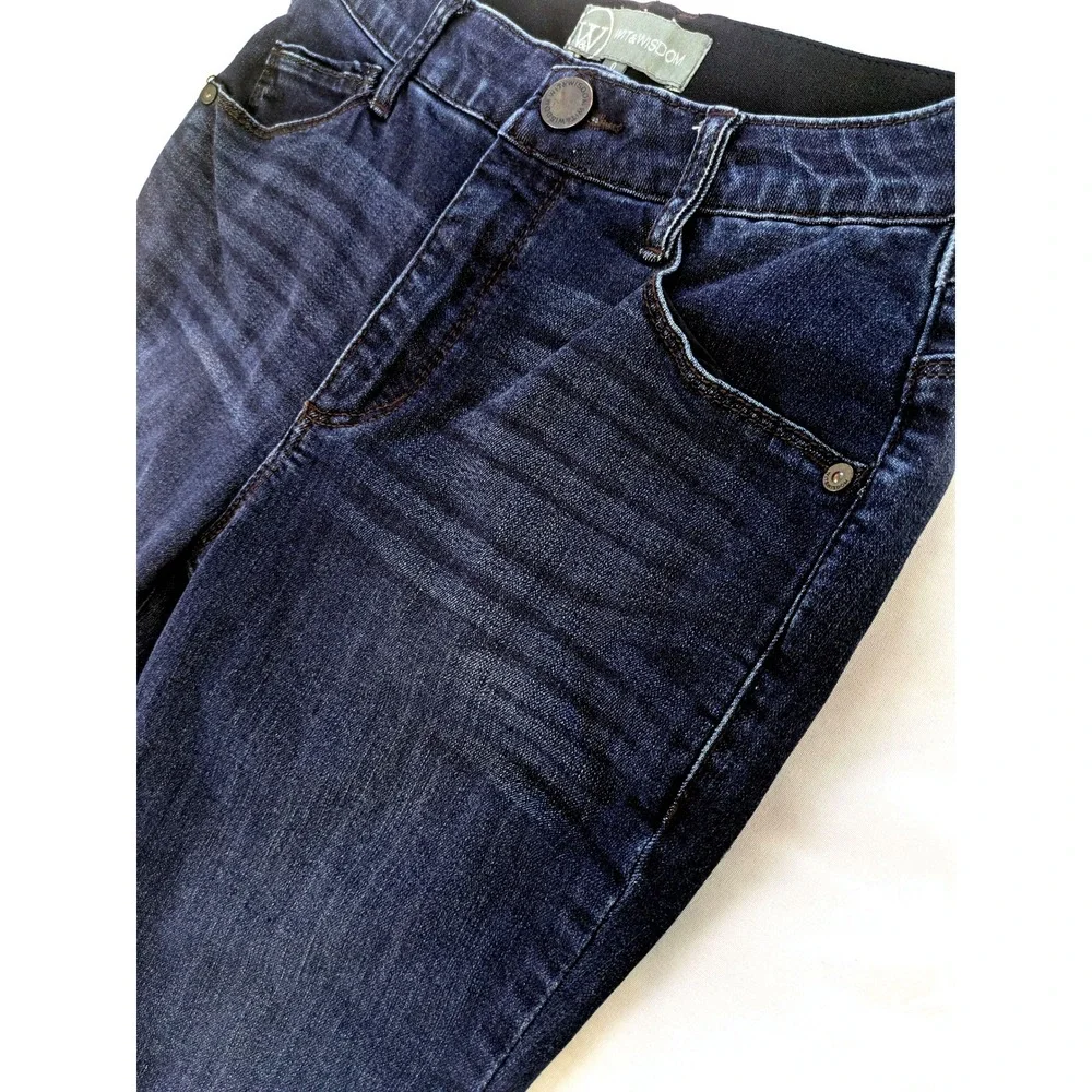 Wit & Wisdom Ab-solution Straight Leg Dark Wash Raw Hem Jeans Size 0